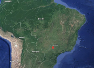 Map of Brazil with New Leader location pinned