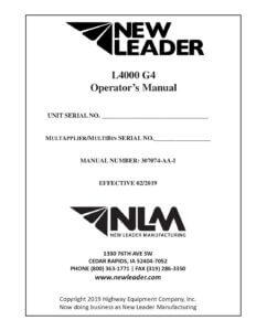 L4000G4 Case IH Operator's Manual